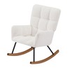 CAVINAS Boucle Fabric Glider Rocking Chair with High Backrest,Upholstered Rocking Chair,Nursery Accent Chair for Bedroom - 2 of 4