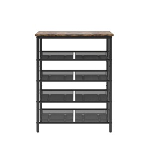 GlasFlength Shoe Racks 4 Tier Shoe Rack Long Shoe Rack Shoe Organizer Free Standing Shoe Rack for Living Room, Black, 30"*11.5"*37" - 1 of 4