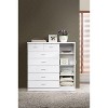HomeStock 7 Drawer Jumbo Chest, Five Large Drawers, Two Smaller Drawers with Two Lock, Hanging Rod, and Three Shelves,  Vertical Dresser - 4 of 4