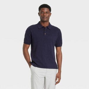 Houston White Adult Short Sleeve Polo Sweater - Navy Blue - 1 of 4