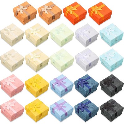 24 Pack Jewelry Gift Boxes Jewelry Box Gift Cases with Ribbon Bow for Birthday Wedding
