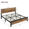 Homhougo Full Size Bed Frame with Storage, 4 Drawers and Heavy Duty Strong Metal Support Bed Frame with Wooden Headboard and Footboard, Brown - 2 of 4