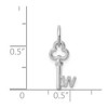 Black Bow Jewelry 14k White Gold, Hannah Collection, Mini Initial W Shamrock Key Charm - 4 of 4