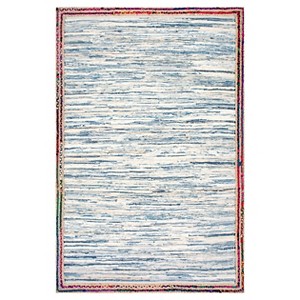 Blue Solid Woven Area Rug - (3