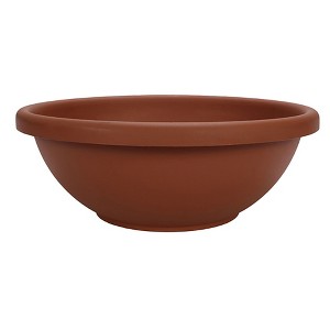 The HC Companies GAB18000E35 18 Inch Diameter Decorative Indoor Outdoor Durable Weatherproof Resin Flower Bowl Planter Pot, Terra Cotta (4 Pack) - 1 of 2