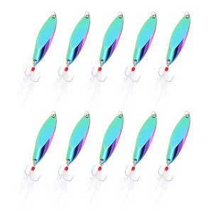 Unique Bargains Treble Hooks Metal Spinner Fishing Spoons for Freshwater Saltwater Salmon 10 Pcs - 1 of 4