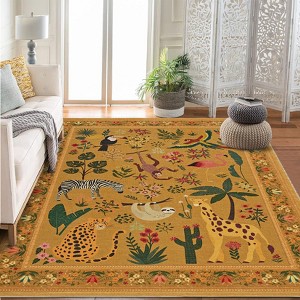 Washable Animal Living Room Rug, Soft Low Pile Non Slip Large Carpet for Bedroom, Nursery, Farmhouse, Hallway, Entryway, Laundry, Nursery, Kids Room - 1 of 4