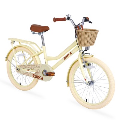 Vynxaria 20-Inch Yellow Girls' Bike with Basket - Ages 7-10