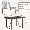NicBex 5 PCS/7 PCS Black Marble Pattern MDF Dining Table Set with 4/6 Vertical Stripe Design Back Chairs for Kitchen/Apartment - 3 of 4