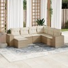 vidaXL Garden Sofa Set Beige PE rattan, powder-coated steel Large - 2 of 4