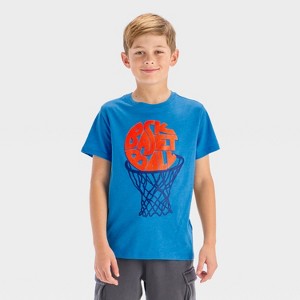 Boys' Short Sleeve Basketball Hoop Graphic T-Shirt - Cat & Jack™ Blue - 1 of 4