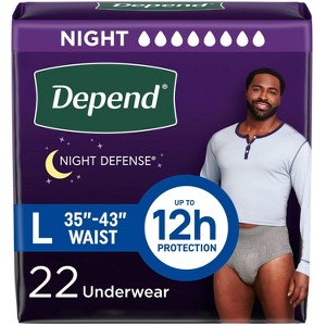 Depend Night Defense Incontinence Disposable Underwear for Men - Overnight Absorbency - 1 of 4