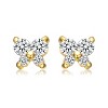 Guili Glamorous 14k Gold Plated Cubic Zirconia Four-Stone Butterfly Cluster Stud Earrings – Sparkling, Elegant Jewelry with a Delicate, Refined Design - 3 of 3
