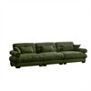 TiramisuBest Extra Large 3 Seat Modern Velvet Sofa, Oversize Sofa with Waist Pillows and Throw Pillows - 4 of 4