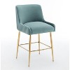 SEYNAR Modern Velvet 37'' H Metal Leg Counter or Bar Stools Set of 4 - 4 of 4