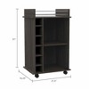 NicBex Mobile Kitchen Island Cart Morden Kitchen Carts on Wheels with Storage, 1 Glass Cabinet Door and 6 Bottle Rack for Kitchen - 2 of 4