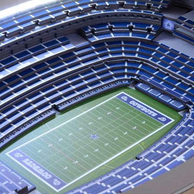 Dallas Cowboys 3D Stadium Lighted Wood and Metal End Table