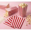 Blue Panda 100-Pack of Large Paper Popcorn Favor Boxes, Red & White Candy Holder Containers for Movie Night, Carnival Circus Party, 3.7x7.8 In - 3 of 4