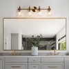 LNC Ruthebic  Polished Gold and Ripple Glass Cone Modern/Contemporary  Vanity Lights,1 Light/2 Light/3 Light/4 Light - 4 of 4