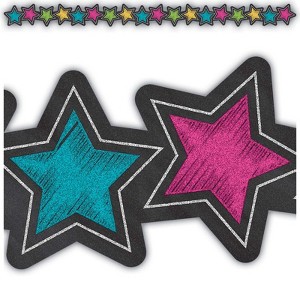 Teacher Created Resources Chalkboard Brights Stars Die-Cut Border Trim, 35 Feet (Pack of 6) - 1 of 1