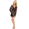 Del Rossa Women's Satin Solid Color Nightshirt, Boyfriend Style Sleepshirt - 3 of 3