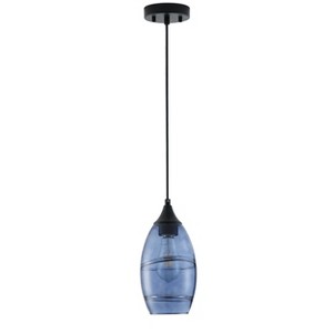 Dewdrop 4.7" Mini Glass Pendant Light, Brown White Marble Glass, Vintage Hanging Ceiling Lamp - 1 of 4