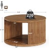 Tribesigns Round Coffee Table, 31.5" Circle Center Table with Alcove Storage, Accent Cocktail Table for Living Room, Apartment, Small Space - 3 of 4