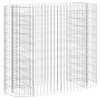 vidaXL Galvanized Iron Arched Gabion Basket, Decorative and Sound-Insulating Garden Barrier with Durable Construction and Wide Application, Silver - 2 of 4