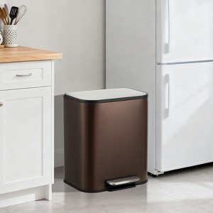 12/20/30L Trash Can  with Step Pedal, Quiet-close step-on trash can with Thin Lid for Kitchen,Shopping mall, living room, office - 1 of 4