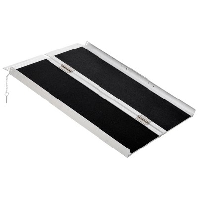 HOMCOM Aluminum Portable Skidproof PVC Folding Wheelchair Ramp, 3'