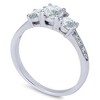 Pompeii3 1 Ct Three Stone Diamond Engagement Ring 14K White Gold - 2 of 4