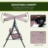PAGED Outdoor Swing Chair with 3 Throw Pillows and Adjustable Canopy,Porch Swing with Cushion for Patio,Porch,3-Seat - 4 of 4