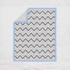 Bacati - Ikat Dots Zebra Blue Grey Boys 10 pc Crib Set with Long Rail Guard Cover & 4 Muslin Swaddling Blankets - 4 of 4