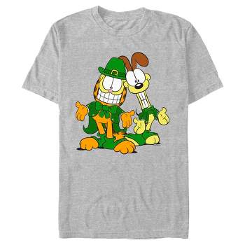 Men's Garfield St. Patrick's Day Odie and Garfield Leprechaun Duo T-Shirt