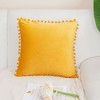 PiccoCasa Velvet Pompoms Decor Square Solid Soft Cushion Covers Pillow Covers 1 Pc - 2 of 4