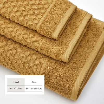Marigold Cotton Bath Towel Set for Kids (Pack of 4)