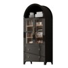 TIRAMISUBEST 71" Arched Kitchen Pantry Cabinet 2 Large Drawers Adjustable Shelves Glass Doors Modern Farmhouse Buffet Dining Storage - 4 of 4