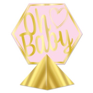 Beistle 3-D Foil Oh Baby Centerpiece, 11.5" x 10.25", (2/Pkg) Multicolored - 1 of 2