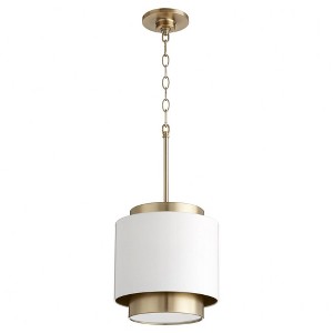 Quorum Lighting 1 - Light Pendant in  Studio White/Aged Brass - 1 of 1