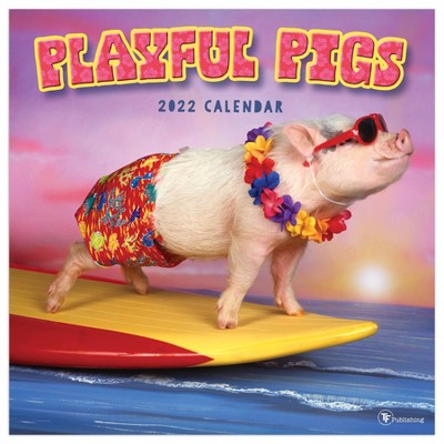 2022 Wall Calendar Playful Pigs - The Time Factory