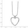 Black Bow Jewelry Diamond Accent 25mm Open Heart Adj. Necklace in Rhodium Plated Silver - 2 of 4