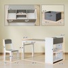 Yinvani Kids Desk and Chair Set with Paper Roll, Kids Activity Craft Table with Storage Shelves and Drawers - 4 of 4