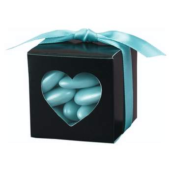 Paper Frenzy Black Heart Window Valentine's Day Favor Boxes, 2x2x2 (25 pack)