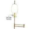 360 Lighting Traditional Floor Lamp Swing Arm 70" Tall Antique Brass Imperial Taupe Fabric Bell Shade for Living Room Reading Bedroom - 2 of 4