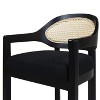 PAGED 43.5" High Bar Stools Set of 2 Modern Upholstered Counter Stools with Rattan Back and Wooden Legs for Dining Room - 4 of 4