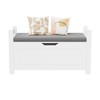 NicBex Storage Bench Toy Box White Rubber Wood Storage Bench with Cushion Seat for Bedroom and Entryway, White - 4 of 4