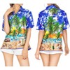 LA LEELA Button Down Shirt Casual Summer Beach Short Sleeve Blouse Shirt Luau Party Colorful Dress Shirts Hawaiian T Shirt - 2 of 4
