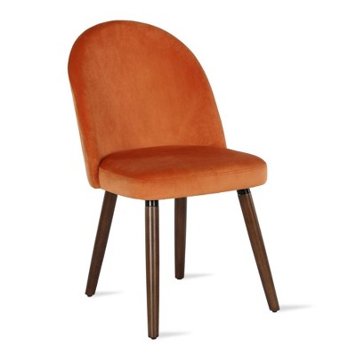 2pk Burma Upholstered Dining Chairs, Modern Orange Dining Chairs