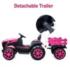 Ride On Tractor Toy for Kids, 12V Ride On Toy w/Trailer & Remote Control, Battery Powered Electric Vehicles with Safety Belt, Music for Toddler 3-10 - 4 of 4