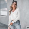 Women's Wrap Front Crop Knitwear - Cupshe - 3 of 4